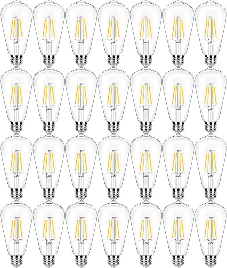 

28 Pack LED Edison Bulbs 40W Equivalent,4 Watt LED Filament Bulb,4000K Daylight ST19 Light Bulb,450LM E26 Vintage LED Bulbs for