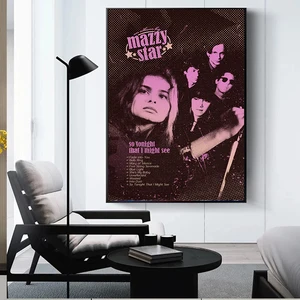 ملصقات ألبوم موسيقى فرقة البوب بانك ، مازي ستار ، فتاة مثيرة اللوحة الجمالية ، قماش الفن الجداري لديكور بار الغرفة ، تتلاشى فيك ، 80 أعلى 6 مبيعات إطار الرسم بين الجنسين - No3