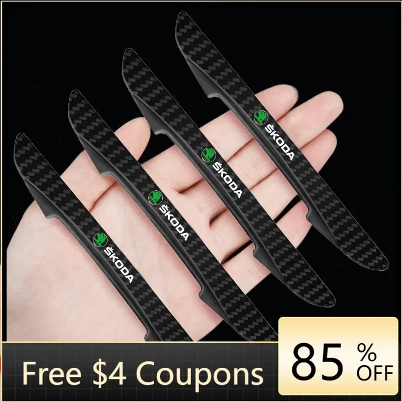 

2025 New 4pc Car Rubber Bumper Side Door Edge Protection Sticker For Skoda Fabia Octavia a 7 Superb Rapid Yeti Karoq Kamiq Car S