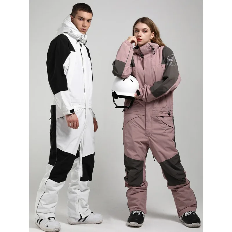 

New Ski Suit for Women Fluorescent Camouflage Warm Waterproof and Breathable Single and Double Board One-piece Ski Suit Unisex