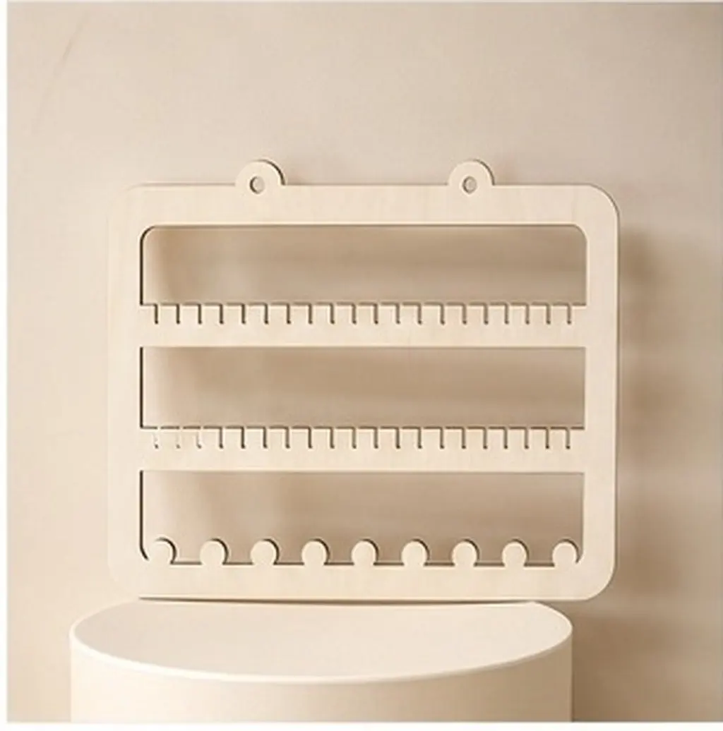 Wooden Wall-Mounted Earring Organizer Rack – Lightweight, Space-Saving & Tangle-Free Jewelry Display