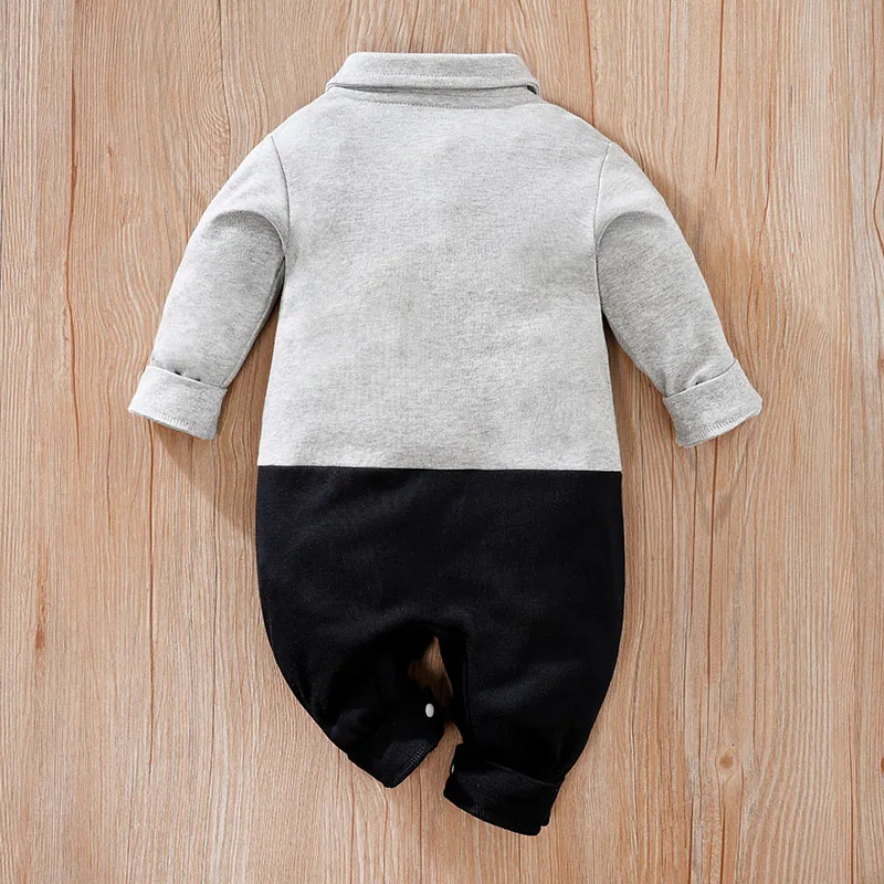 Newborn Clothes Are Handsome With Gentlemen\'s Cotton Straps, Soft 0-18 Boys And GirlsSpring And AutumnLong Sleeved Baby Jumpsuit