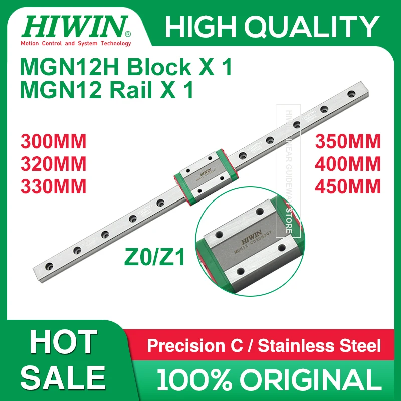 

Stainless Steel HIWIN MGN12H Linear Rail HIWIN MGN12H 300mm 320mm 330mm 350mm 400mm 450mm +HIWIN MGN12H Block Z0 Z1