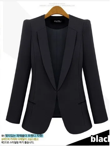 2019 Women's Autumn And Winter New Product Commuting Slim Fit Black Blue Small Suit Coat For Women