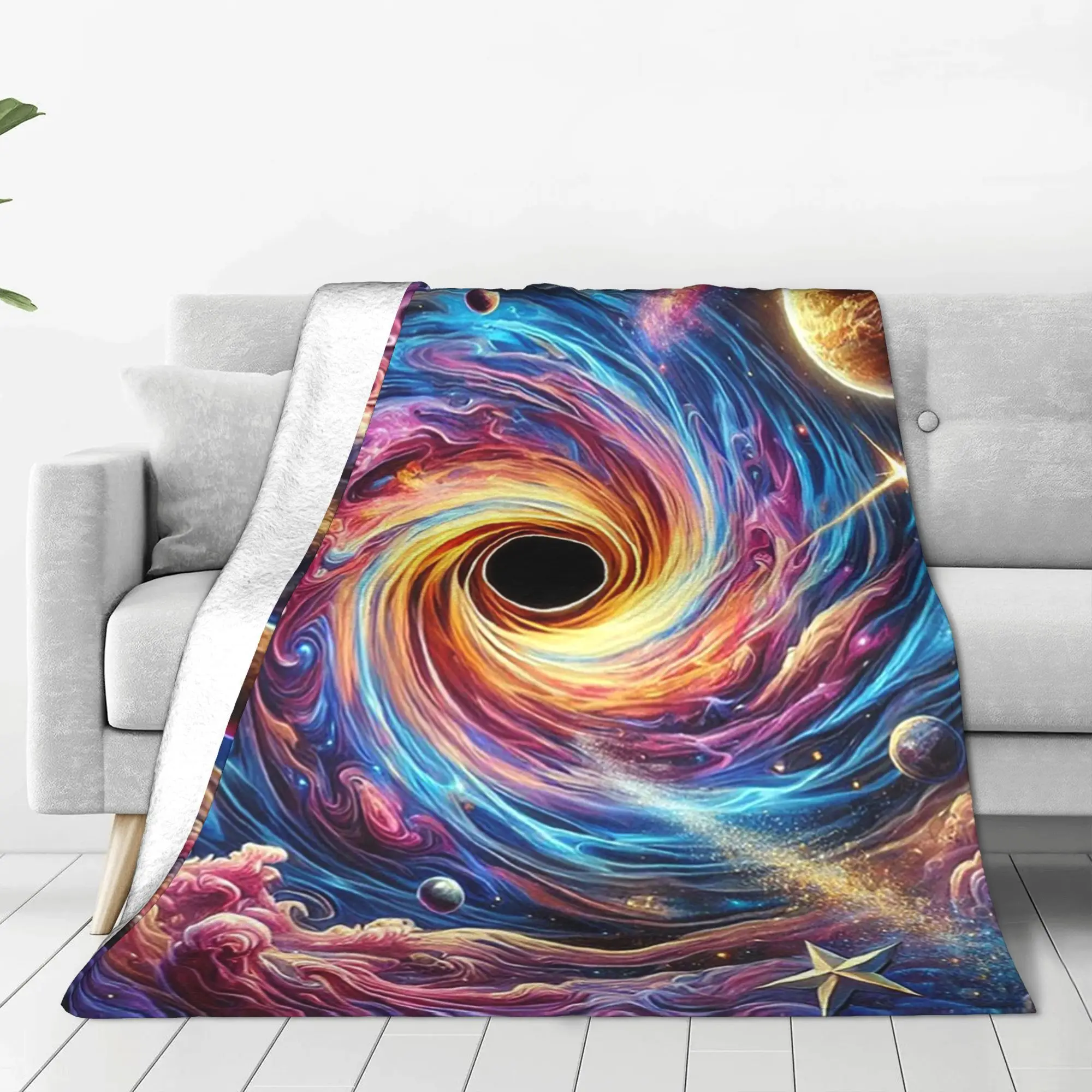 Ethereal Vortex Blanket Breathable Fleece Sofa Throw Blanket for Home Bedroom Office Throws Bedspread Quilt