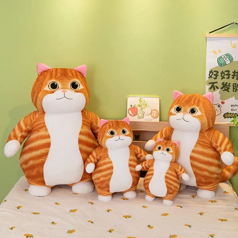 

Оранжевая плюшевая подушка с изображением кота, забавный узор на лице, мягкая игрушка в виде животного, милая кукла с пухлым котенком, оптовая продажа, оптовая продажа, плюшевая игрушка