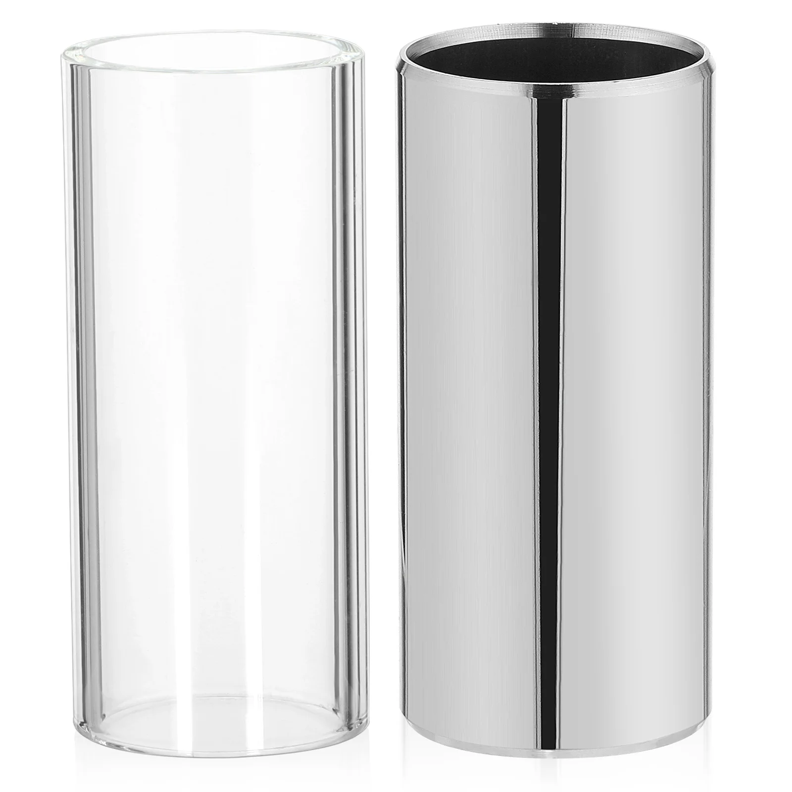

2Pcs Guitar Slide Medium Bottleneck Glass Stainless Steel Slide for Guitar Bass Durable Superior Sustain Excellent Intonation