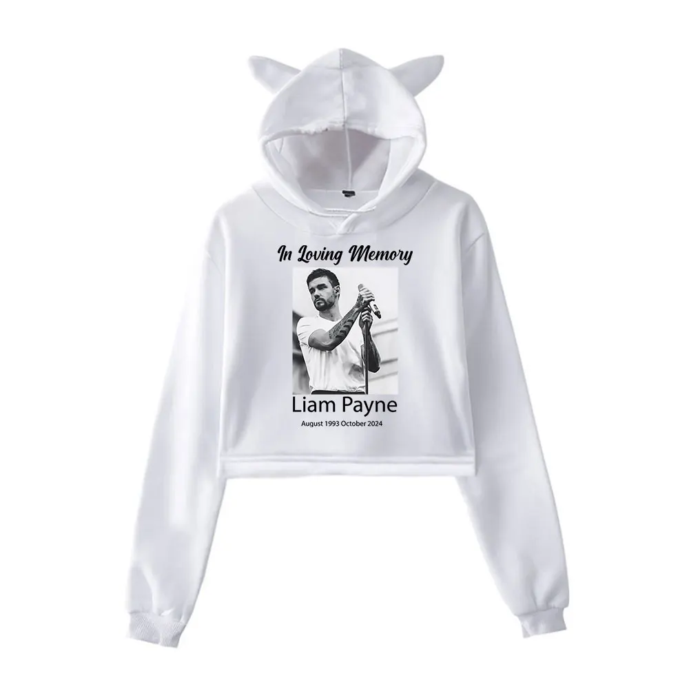 Liam Payne RIP 1993-2024 Hoodie Vintage 90s Streetwear Hoodie Merch Hoodies Fashion Sweatshirts for Girls Cat Ear Crop women