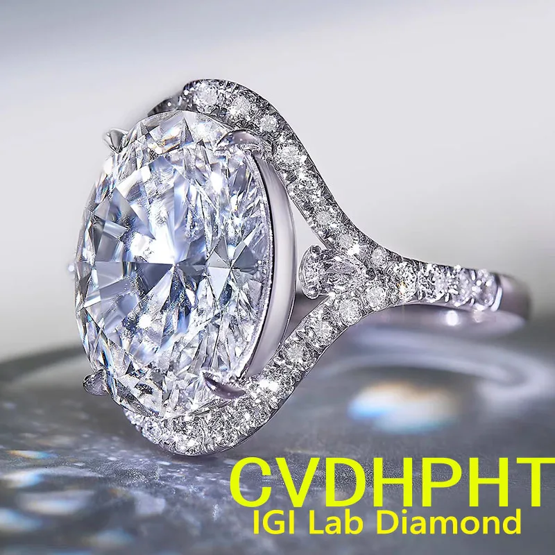

Platinum PT950 White Gold IGI Lab Growing Diamond Ring Oval D Color Ring Diamond wedding & Engagement Ring ﻿
