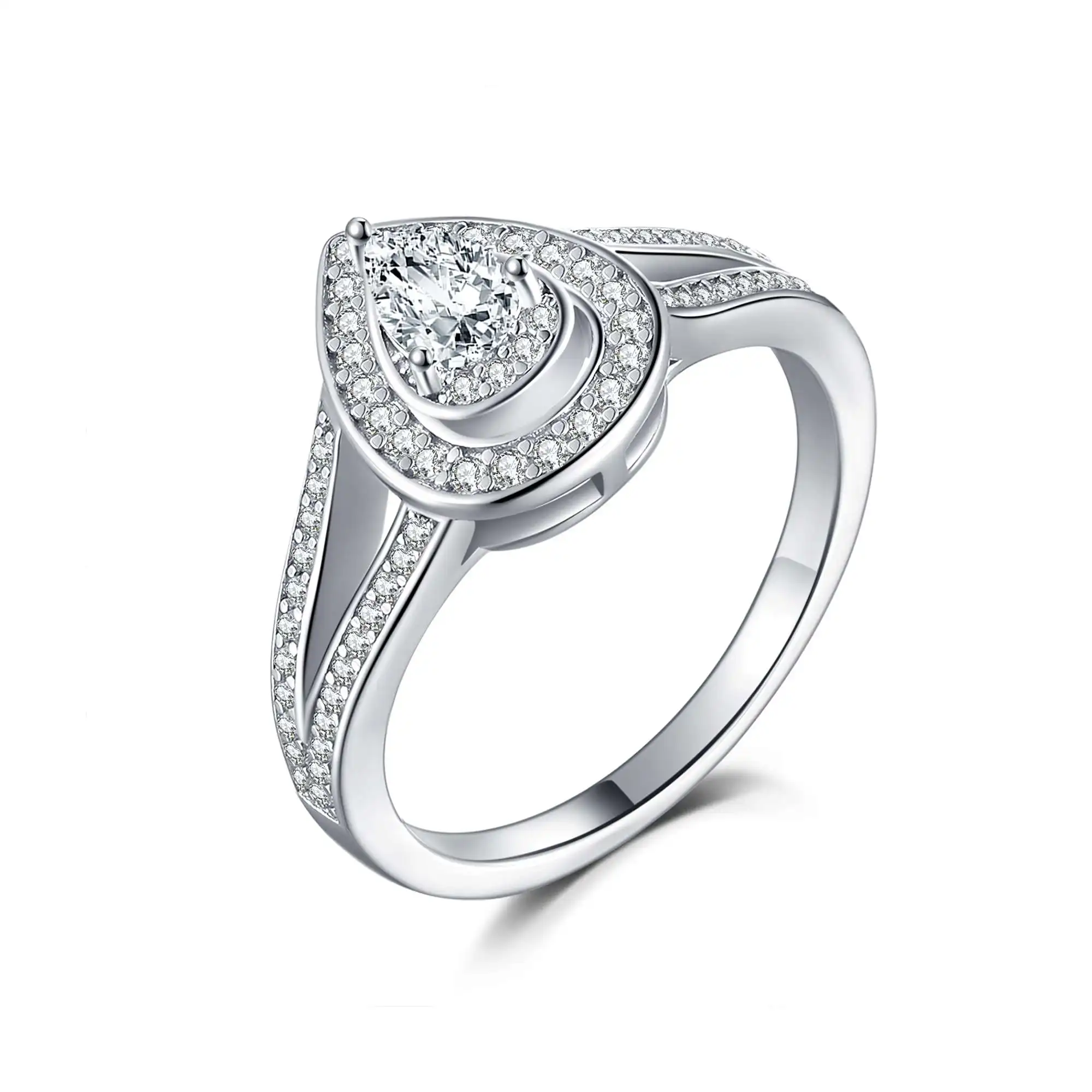 

Latest 925 Sterling Silver Ring Pear Shaped Design with HipHop Style for Wedding Party and Anniversary