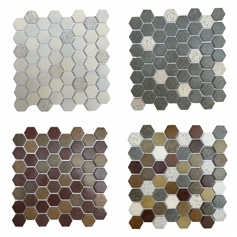 30x30cm Ceramic Pebble Mosaic Tiles Spa Pools Fish Ponds Bathrooms Anti-skid Wear-Resistant Floor Wall Decor Easy Cut Mesh Base