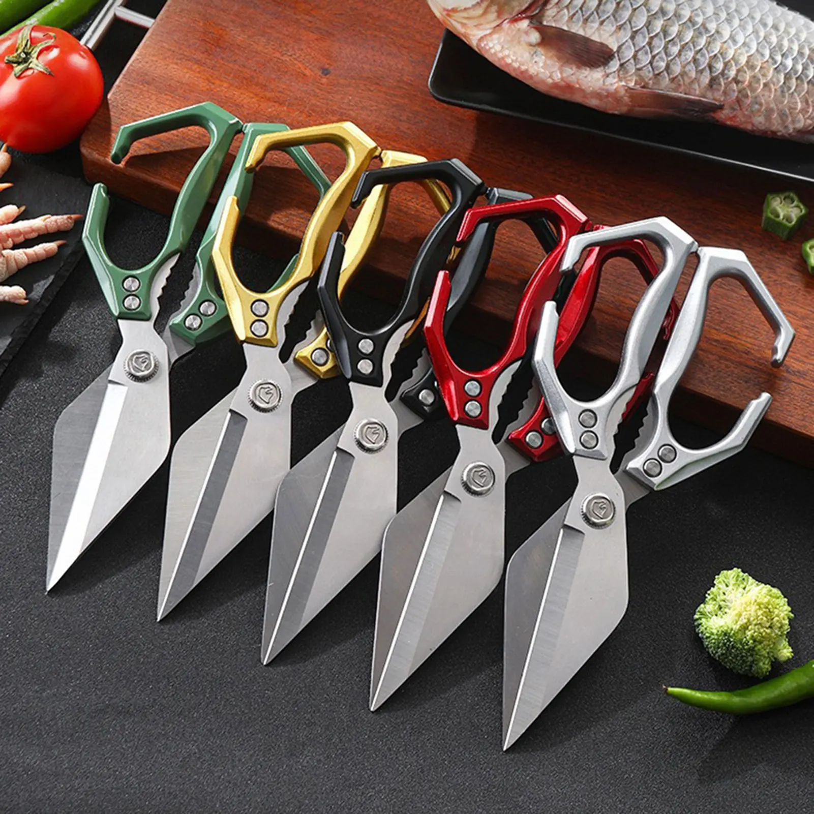 

Scissors Ultra Sharpen Chicken Bone Cutter Poultry Cutting Chicken Meat Fish Stainless Steel Heavy-Duty Kitchen Scissors