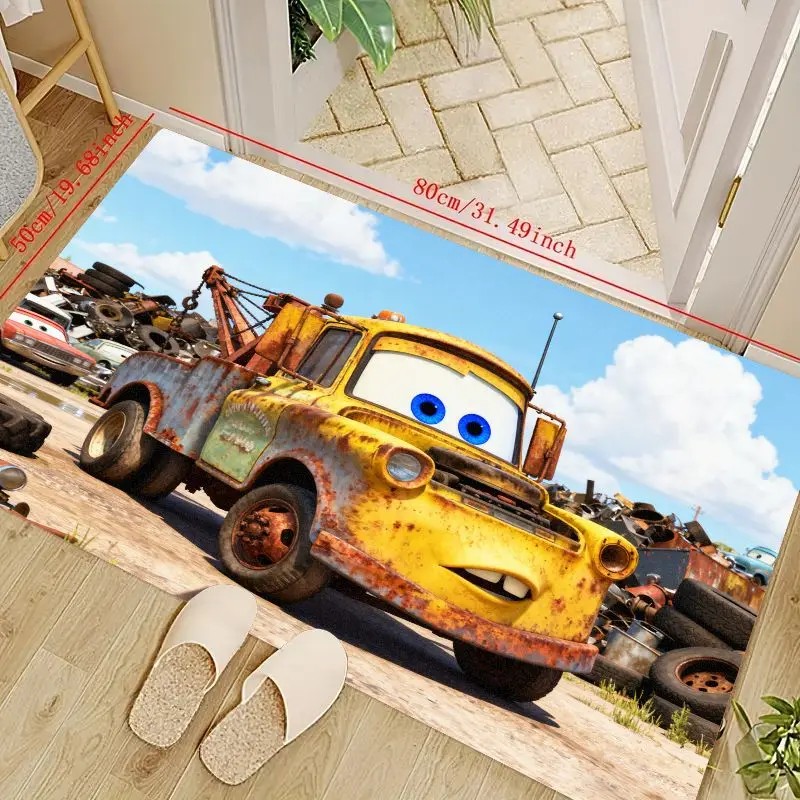 

1 шт. Коврик для пола Disney Pixar Cars Mater с персонажем мультфильма, ржавый коврик для буксирного грузовика с голубыми глазами, нескользящий моющийся коврик для детской кровати