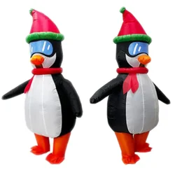 Disfraz inflable de pingüino para adultos, traje de Mascota, disfraz de Cosplay para fiesta de Halloween, hombre, mujer, niño y niña