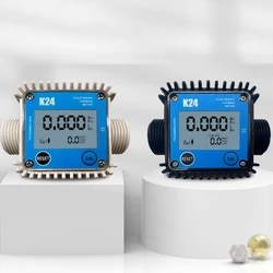 Digital Liquid Flow Sensor Meter 10-120L/min DN25 Electronic Turbine- Water Fuel Flow Meter Flowmeter with LCD Display