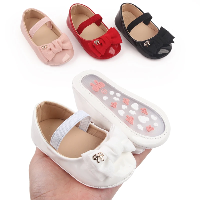 Baby Girl Shoes Cute Bowknot Toe-covered Soft PU Mary Jane Shoes Anti-slip Sole Spring Summer Sandal for 0-6-12m Baby Girl 2023