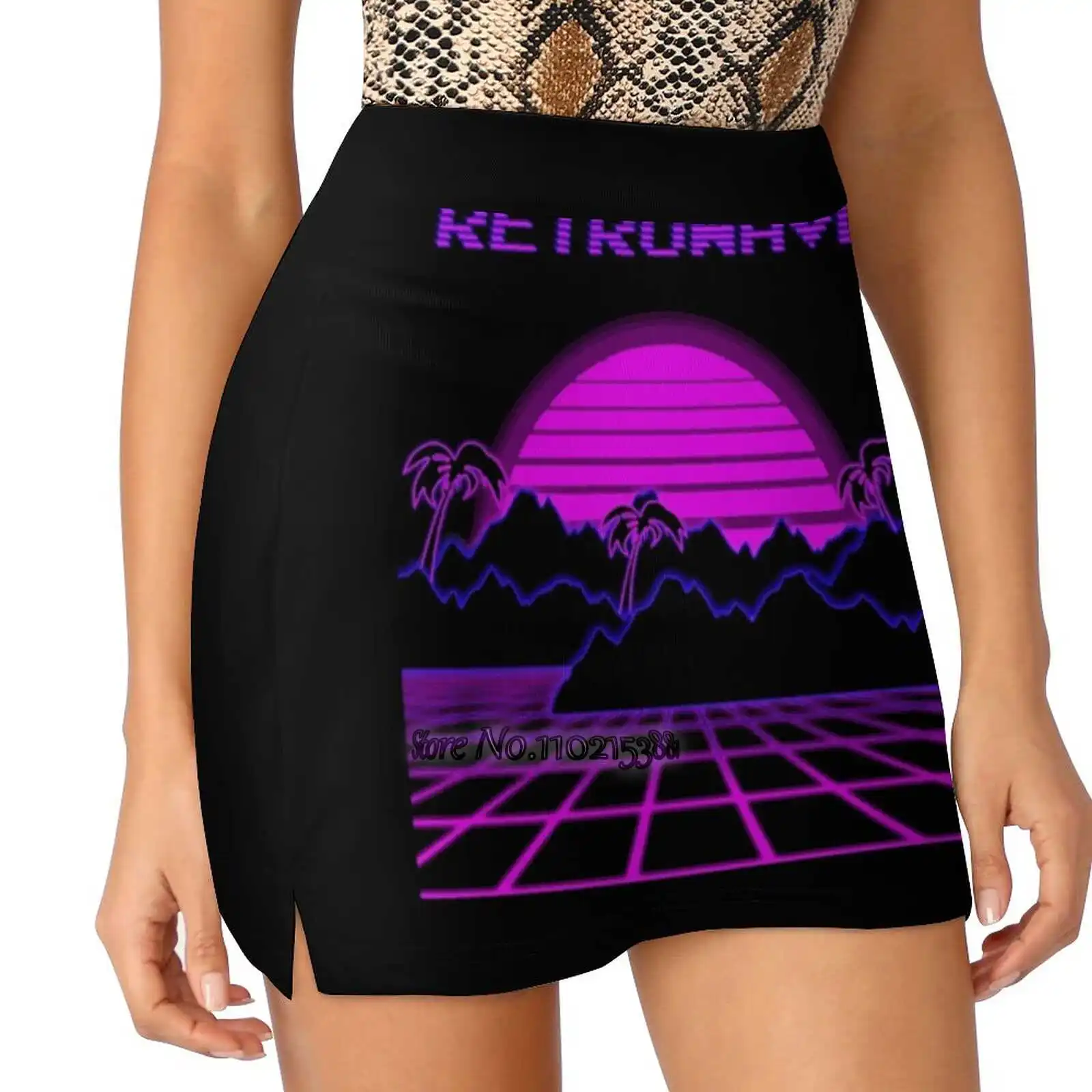 

Мини-юбка Synthwave с карманами для любителей музыки