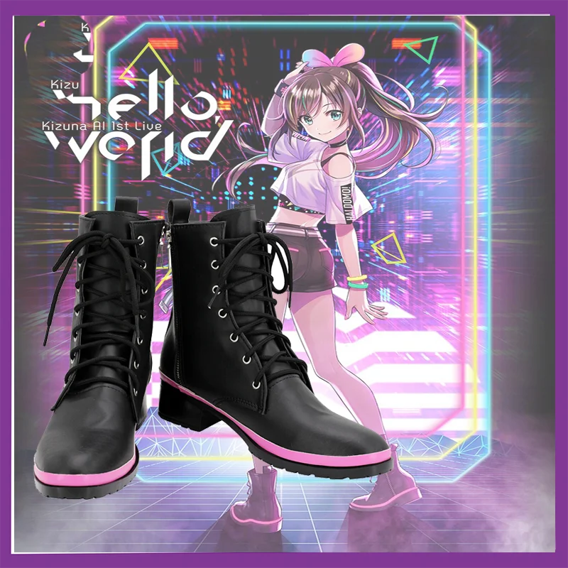 

JP Virtual Youtuber Kizuna AI Cosplay Costume Shoes VTubers Kizuna AI One Year Anniversary Live Cosplay Boots