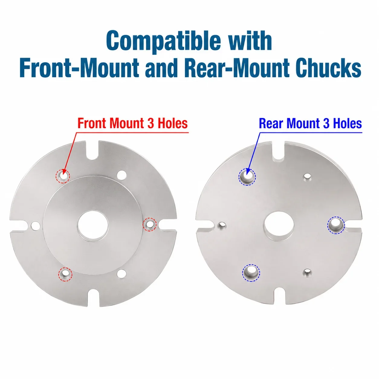 CNC Vertical 3 Jaw 4 Jaw Chuck Base Plate K11 K12 80-250mm Precision Flange Adapter for Machining Center Milling Worktable