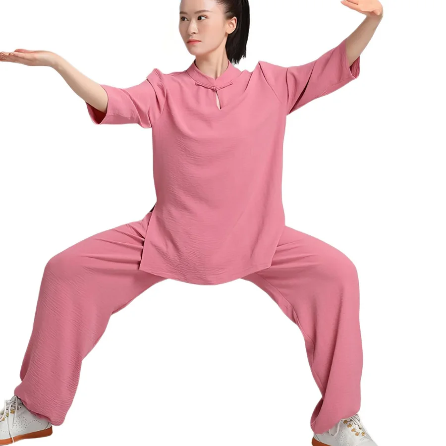 Half Sleeve Tai Chi Suit Set for Ladies Soft Lightweight Martial Arts Uniform Quick Dry For Taijiquan Practice & Performance