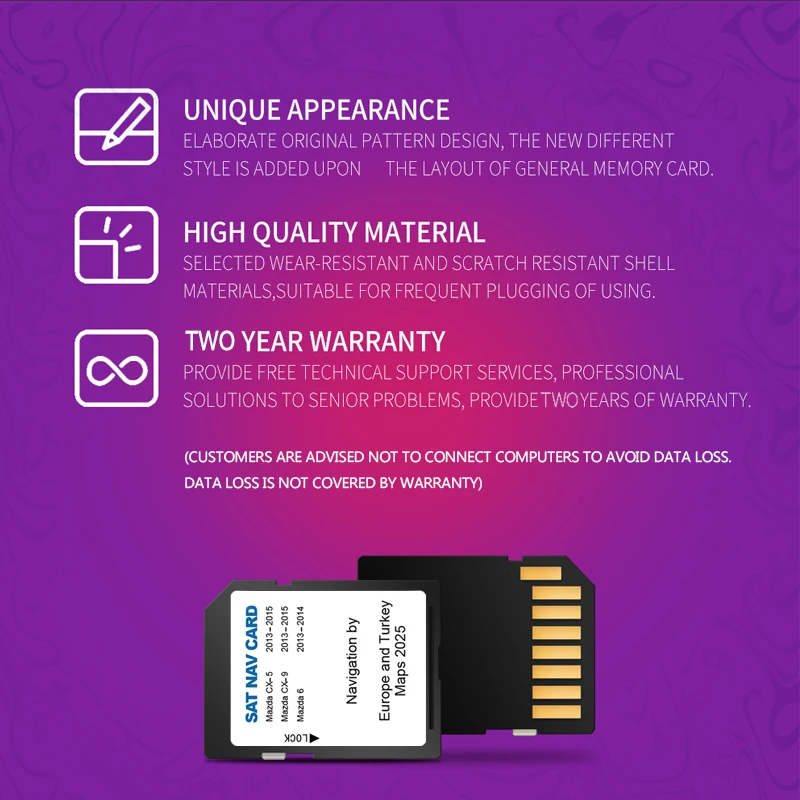 Navi Software Update Memory card Sat Nav for Mazda 6 CX5 CX9 2025 Navigation SD Card 8GB EU Turkey UK GPS Map Version Card