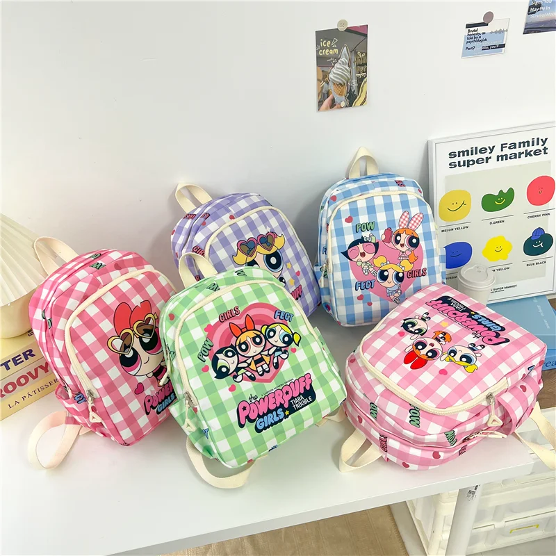 

New The Powerpuff Girls Kindergarten Children's Large Capacity School Bag Outdoor Travel School Baby Outing Leisure Backpack