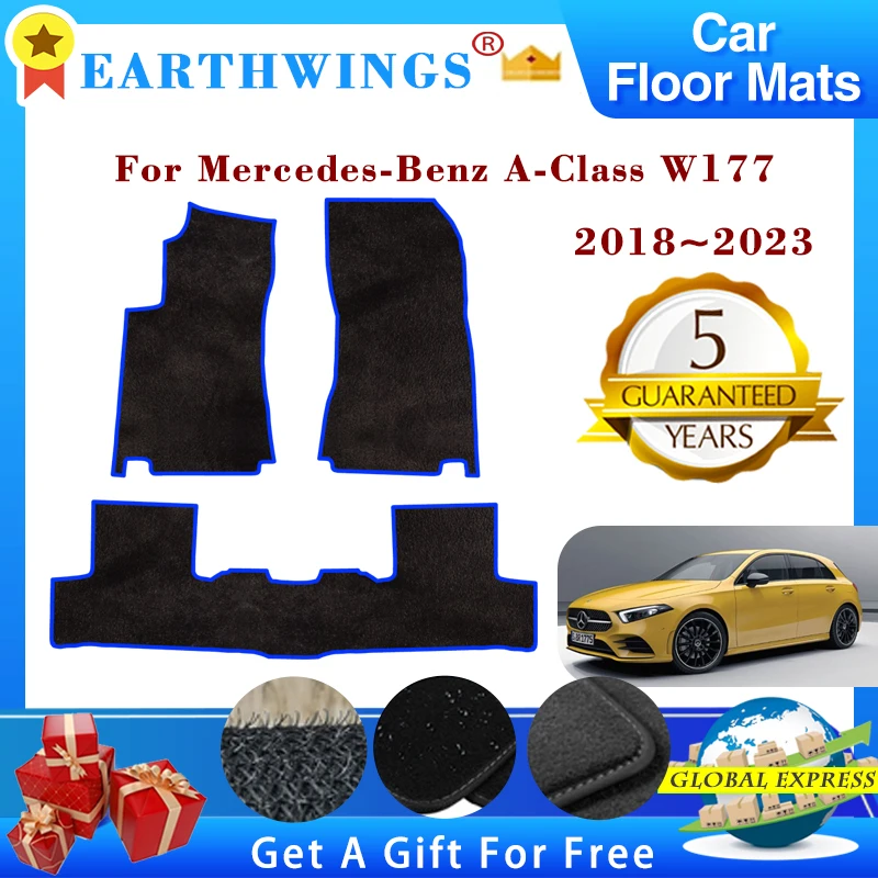 

Floor Mats For Mercedes-Benz A-Class W177 2018~2023 2019 2020 Auto Carpets Footpads Cape Rugs Cover Foot Pads Car Accessories