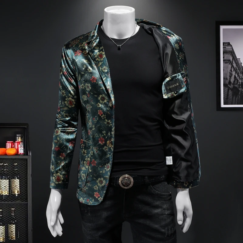 mens Business Casual blazer Men fashion British style Suit Jacket 2025 Men's Spring Slim fit Suit Single breasted buckle blazers