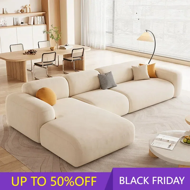 

Floor Sectional Living Room Sofas Lazy L Shape Luxury Nordic Modular Sofa Sleeper Accent Sofas Para El Hogar Home Furniture