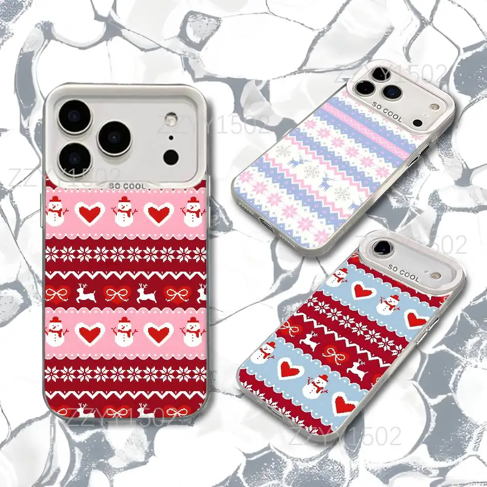 

Christmas Knitted Pattern Phone Case For iPhone 17,16,15,14,13,12,X,8,Pro,Max,Plus,SE4,Air,Mini White Matte for Daily Commute