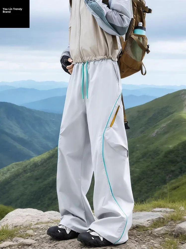 

Men's Outdoor Climbing Pants American Mountain Series Soft Windproof Waterproof Casual Straight Leg Workwear Trousers