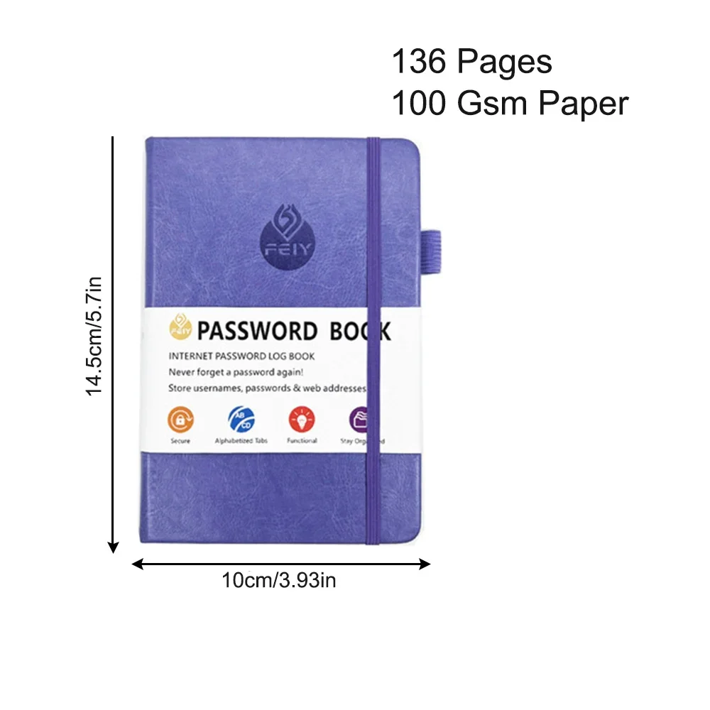 Password Book with Alphabetical tabs,Internet Address Organizer, Logbook Password Keeper for Website Logins, Book Keeper