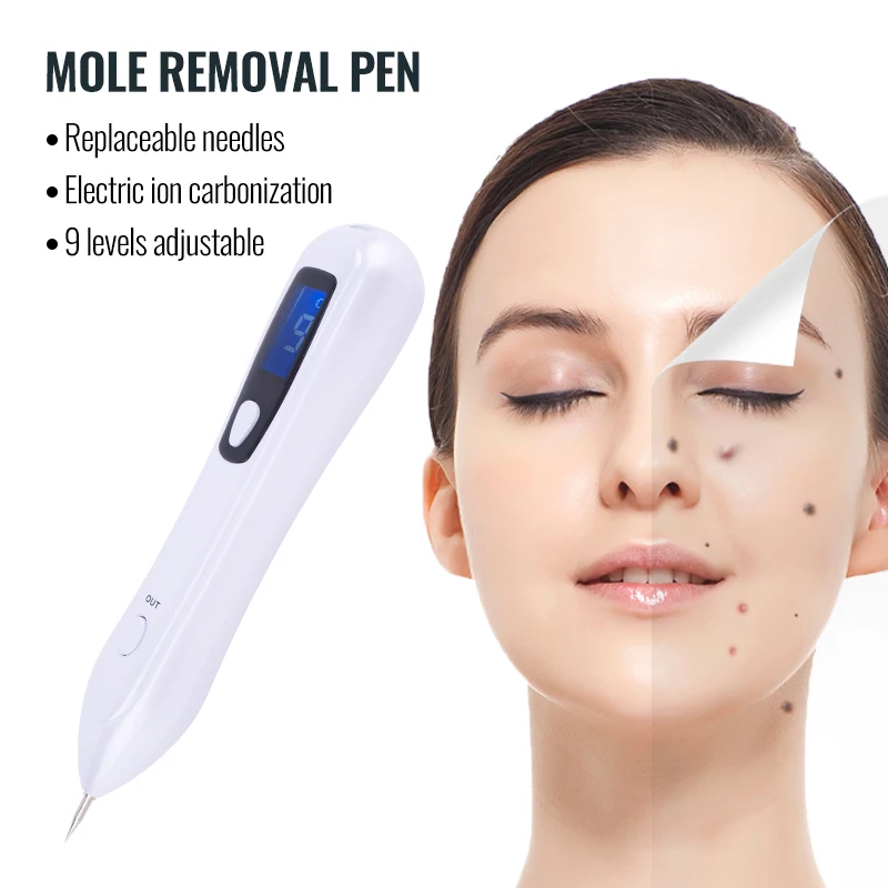 Tela lcd usb recarregável se livrar dos manilhas de fios substituível cabeça de trabalho caneta remoção toupeira 9 th nível branco