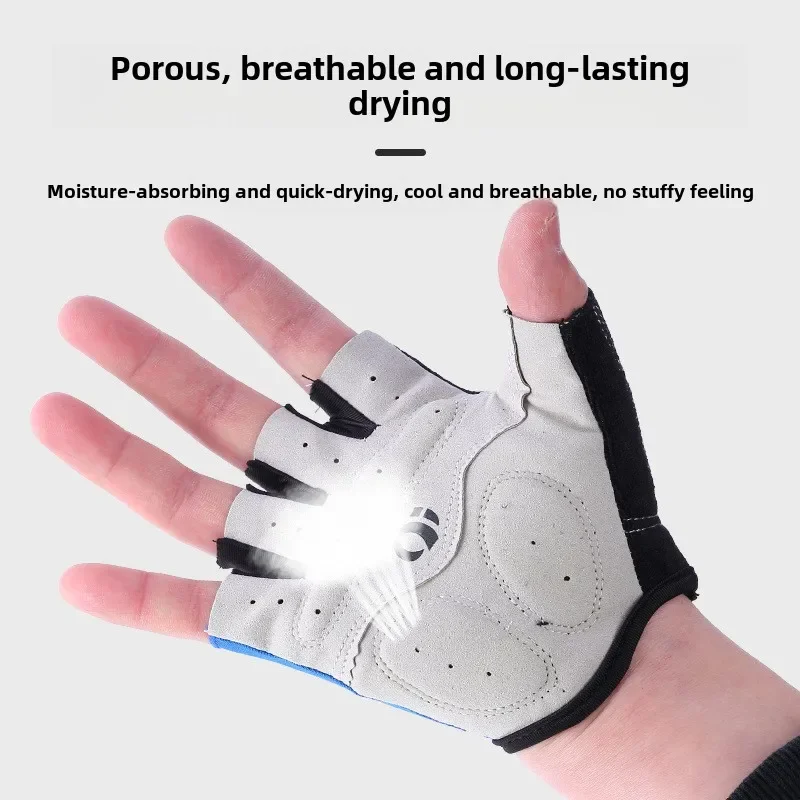 Männer Radfahren Fahrrad Handschuhe Halbe Finger Sport Handschuhe Fahrrad Anti-slip Kurze Finger Handschuhe Atmungsaktive Fitness Training Handschuhe