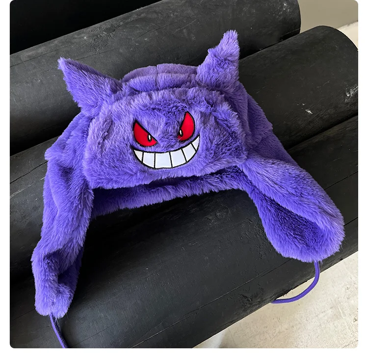 Pokemon Hoed Anime Gengar Ski Hoeden Leuke Cartoon Winter Warm Houd De Koude Cap Kawaii Cosplay Buiten Fietsen Caps Geschenken