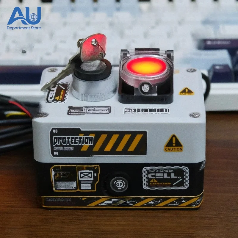 Computer Host Wired Power on/Off Button Desktop Case External Major Decision Nuclear Missile Launch Dual Switch