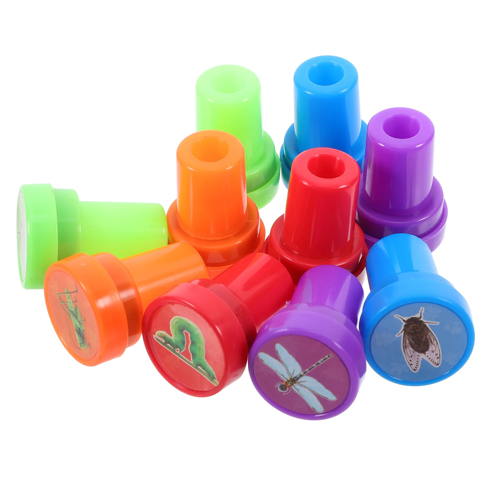 10Pcs Cartoon Animal Stamps Plastic Scrapbooking Stampers DIY Craft Stamps for Kids Journaling Party Favors Creative Animal