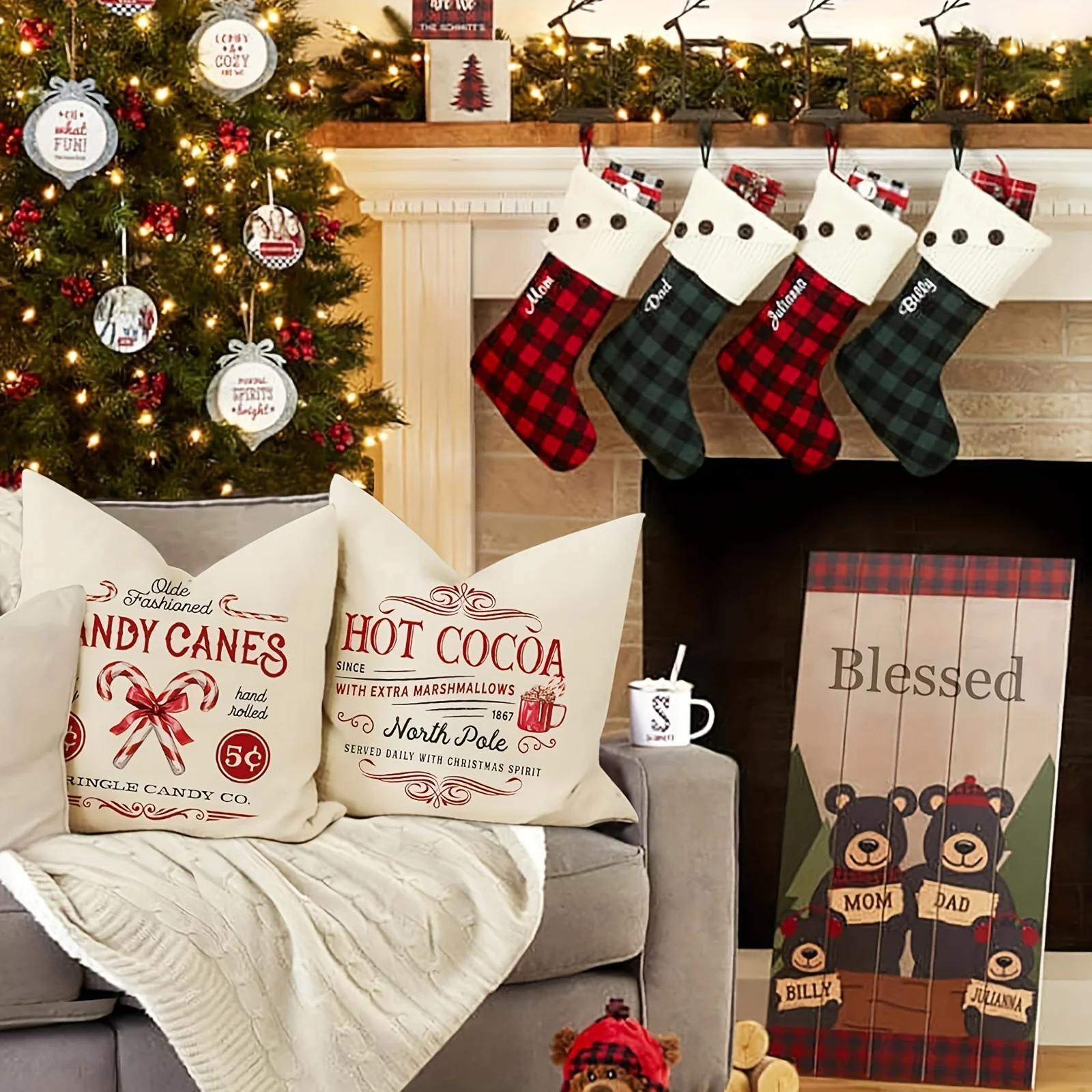 1 buah sarung bantal Natal ber - Home Xmas Decor Ideas ulasan dan harga