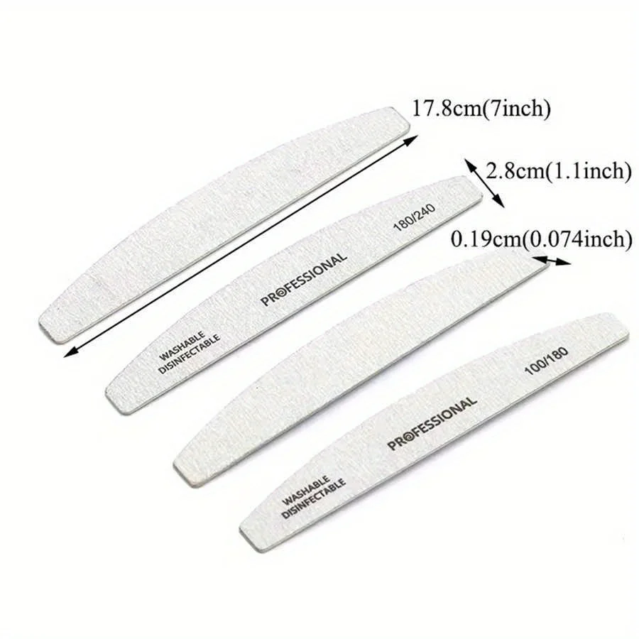 

1/2/5/10/20/50Pcs/Lot Professional Wooden Nail Files 100/180/240 Buffer 100/180 Grey Boat Wood Sandpaper Block Gel Polisher