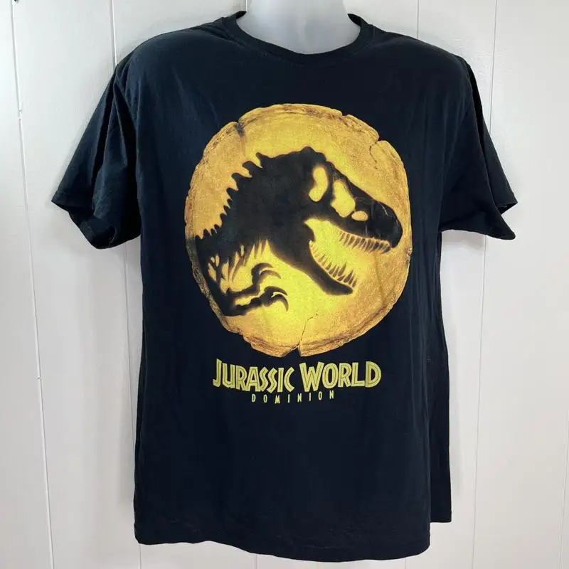Jurassic World para hombre: Dominion Glowing T. Rex Dinosaur Logo Camiseta Talla grande