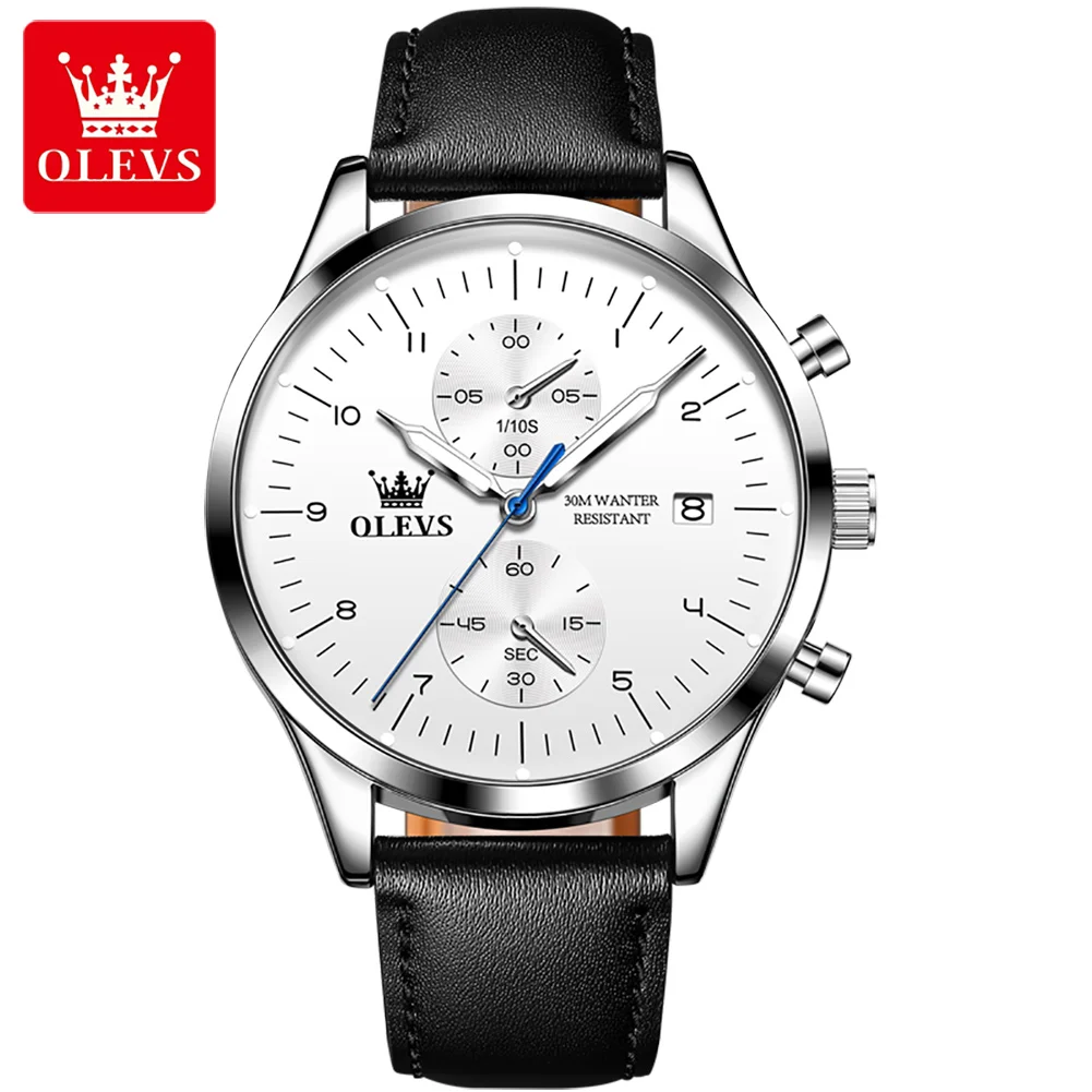 OLEVS Watches for Men Original Brand Quartz Luxury Business Men\'s Watch Waterproof Luminous Date Fashion Chronograph Wristwatch