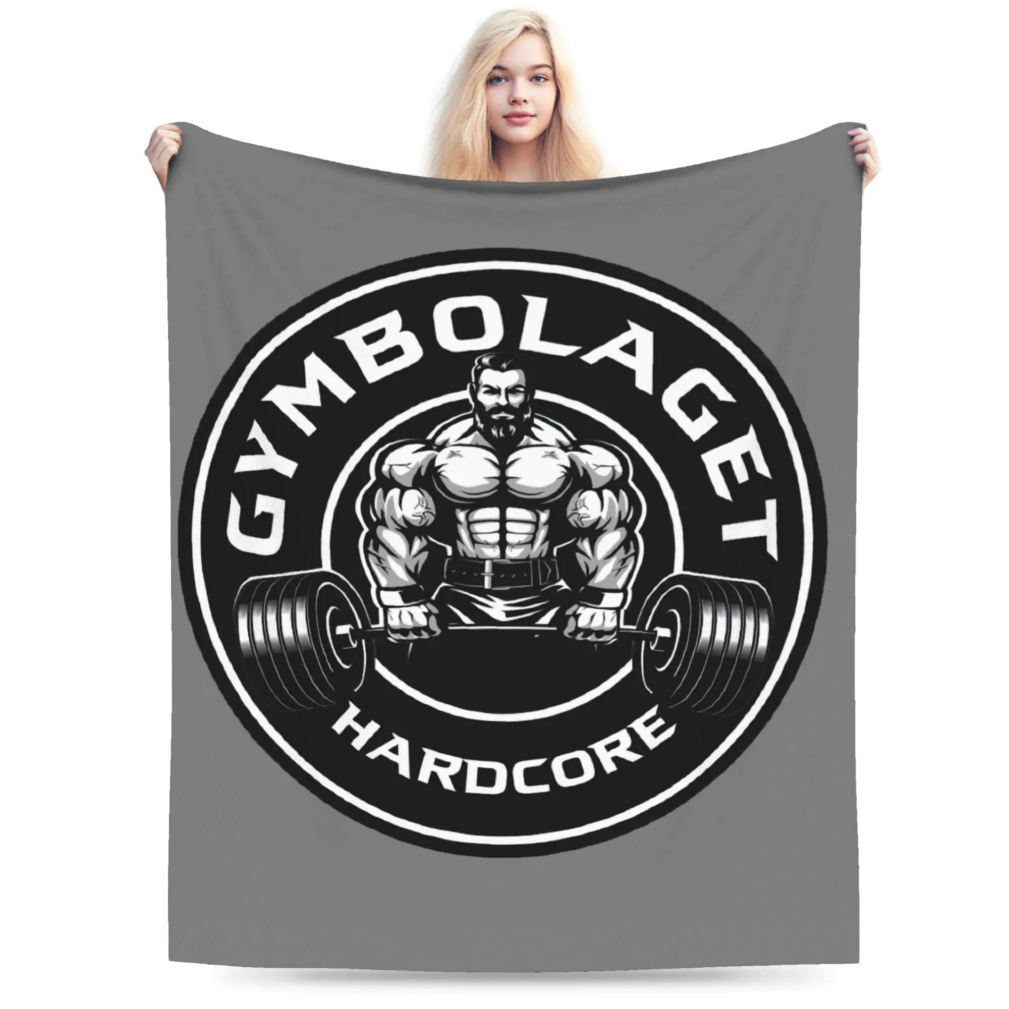 Custom Bodybuilding Fitness Muscle Gym Blankets Warm Flannel  Throw Blanket for Sofa Office Bedspreads
