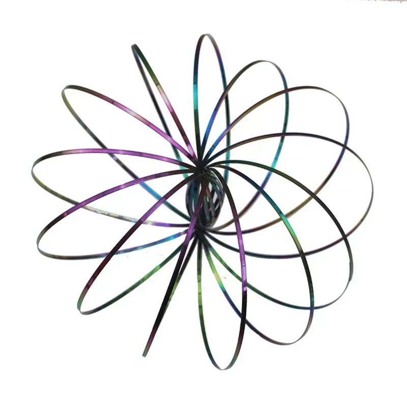 Magic Amazing Flow แหวนสแตนเลส Kinetic เกลียวฤดูใบไม้ผลิ 3D สร้อยข้อมือของเล่นผู้ใหญ่ความเครียดบรรเทา Sensory Arm Slinky โลหะ