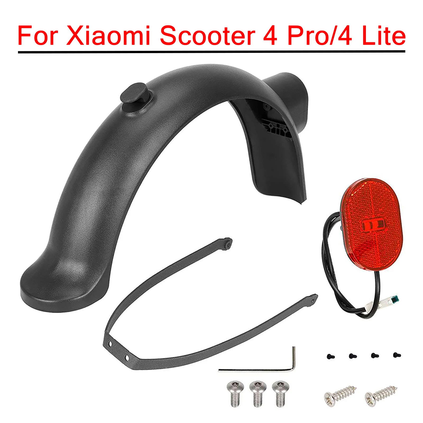 Scooter Mudguard For Xiaomi Scooter 4 Pro/Lite Tire Splash Fender Back Guard Fender Taillight With Rear Fender Screws Tools Kit