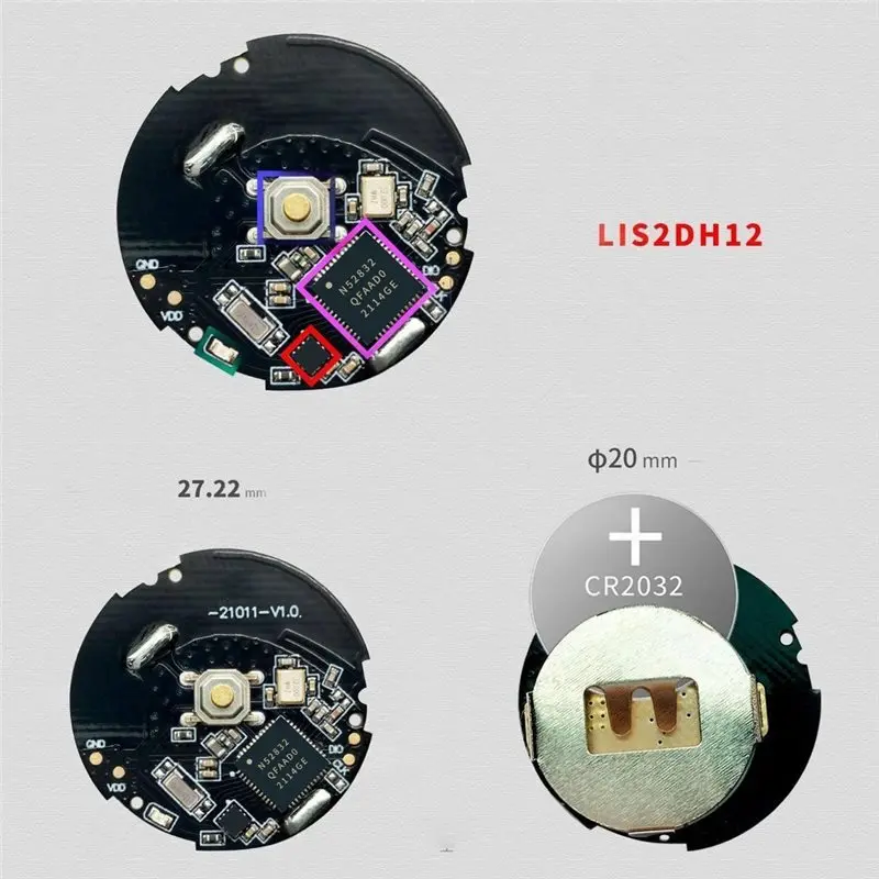 T23C NRF52832 Beacon Ibeacon Bluetooth Tag BLE 5.0 Beacon With Accelerometer Low Power Bluetooth AOA Beacon For Indoor