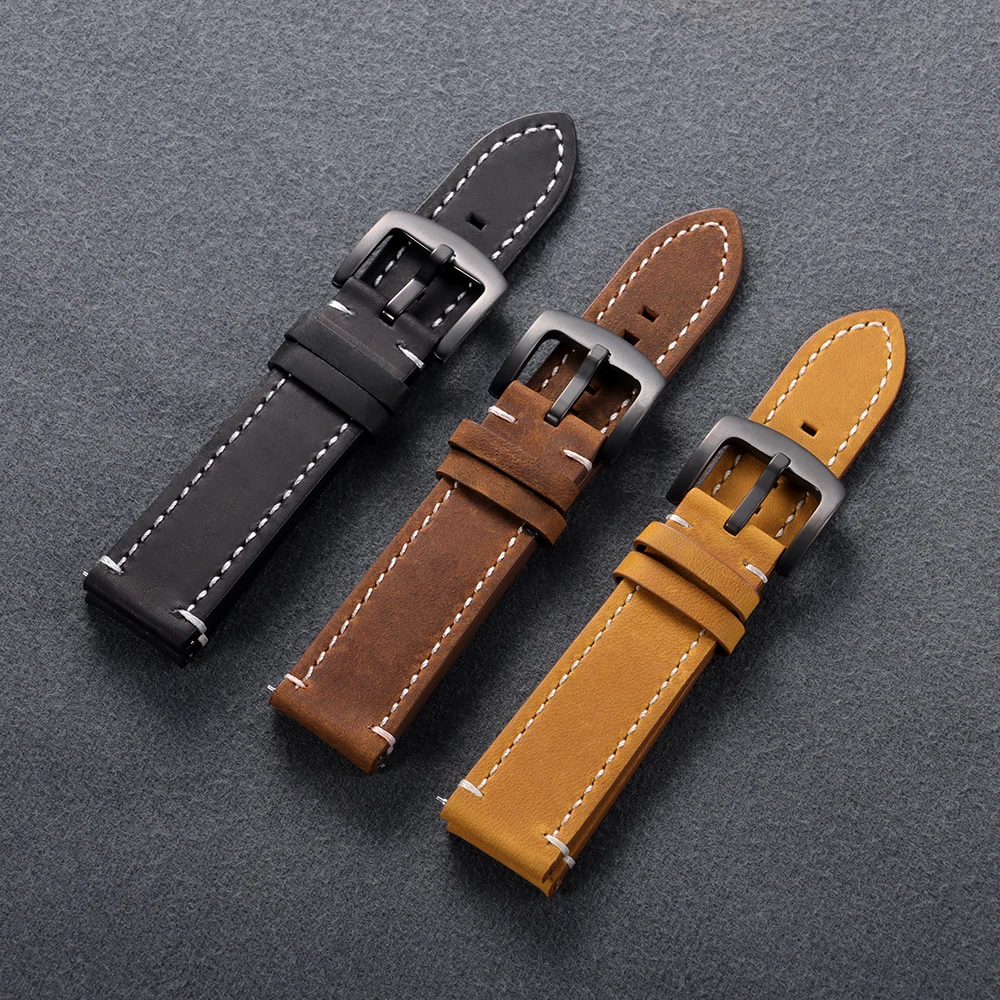 Cowhide Genuine Leather Watchband 18/19/20/21/22/24mmStrap for CASIO for F91W W-800H SGW400 F105 A158 AE1200 Quick Release Wrist