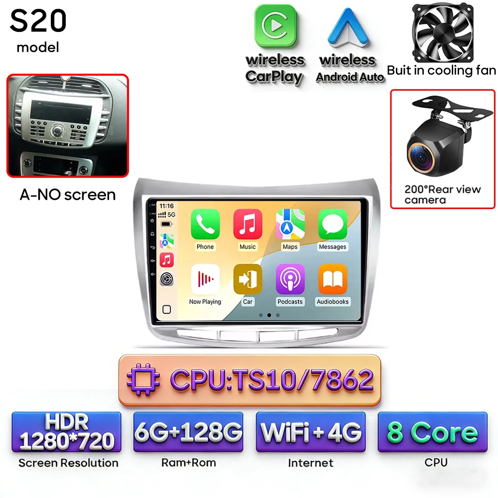 Android 15 autoradio multimediaspeler draadloze Carplay stereo voor Lancia Delta 2009 - 2019 navigatie GPS 2din DSP Wifi