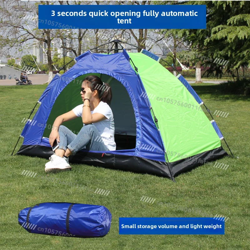 Outdoor camping camping double door automatic single home tent windproof and rainproof