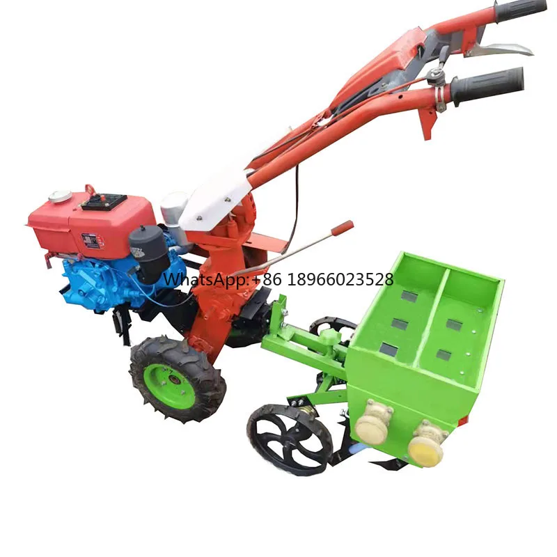 Hand-held diesel engine power cultivators 3 rows seeds planting machine