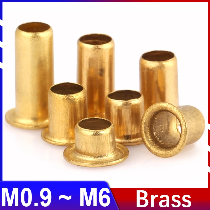 

Brass Corn Rivet Hollow Press Rivet Air Hole Buckle Ring Through Hole Copper Through Core Nail Leather Rivet M0.9~M1.5M2M3M4M5M6